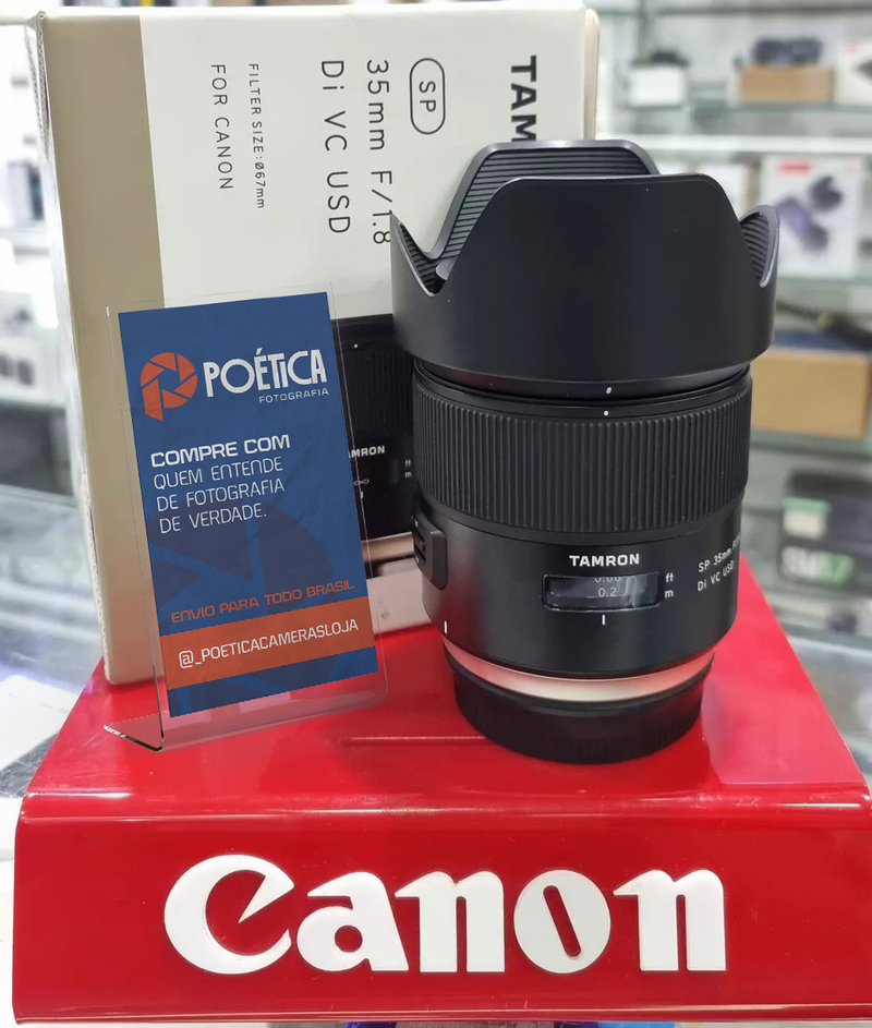 LENTE TAMRON 35mm F/1.8 SEMINOVA
