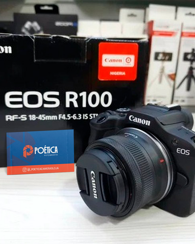 CAMERA CANON r100 + 18-45mm SEMINOVA COMPLETA!