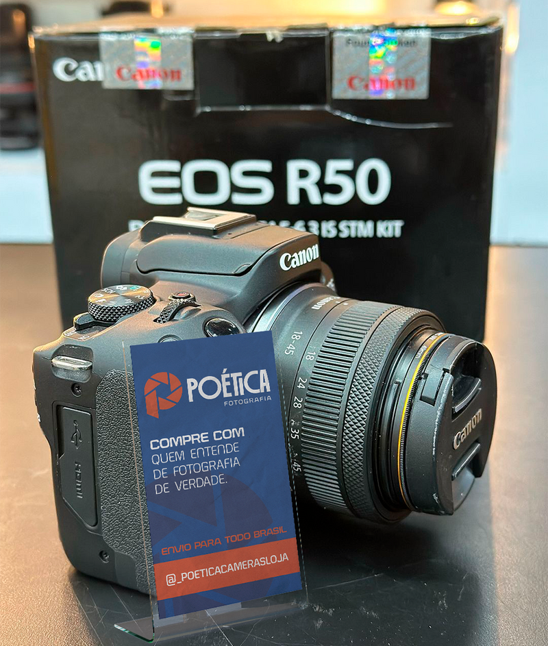 CAMERA CANON R50 + 18-45mm STM SEMINOVA