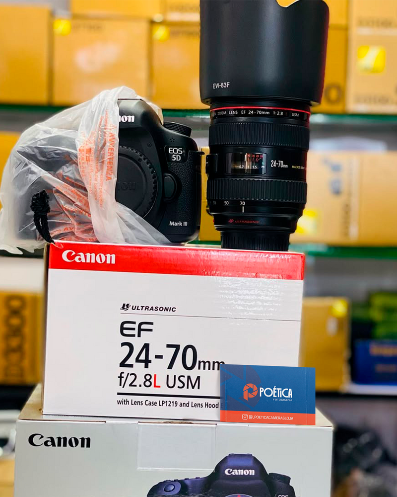 KIT COMPELTO CAMERA 5D MARK III + LENTE 24-70mm SEMINOVOS
