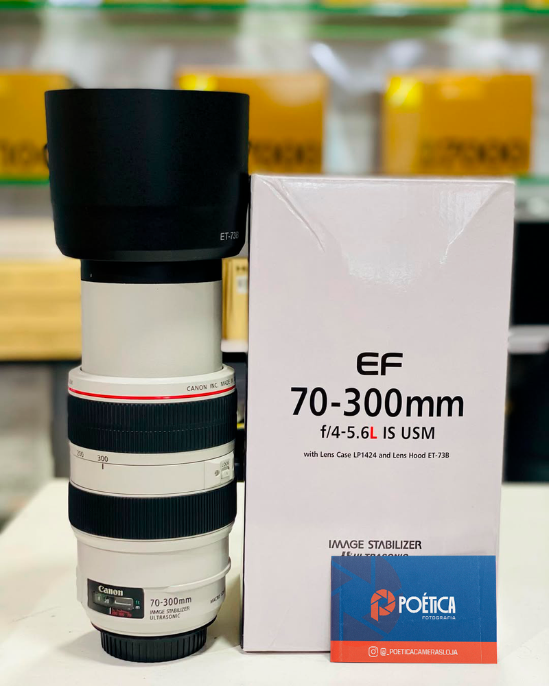 LENTE CANON EF 70-300mm SEMINOVA F/4-5.6 L IS USM