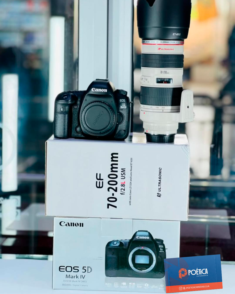 KIT PROFISSIONAL CANON EOS 5D MARK IV + LENTE 70-200 F/2.8 L USM SEMINOVOS