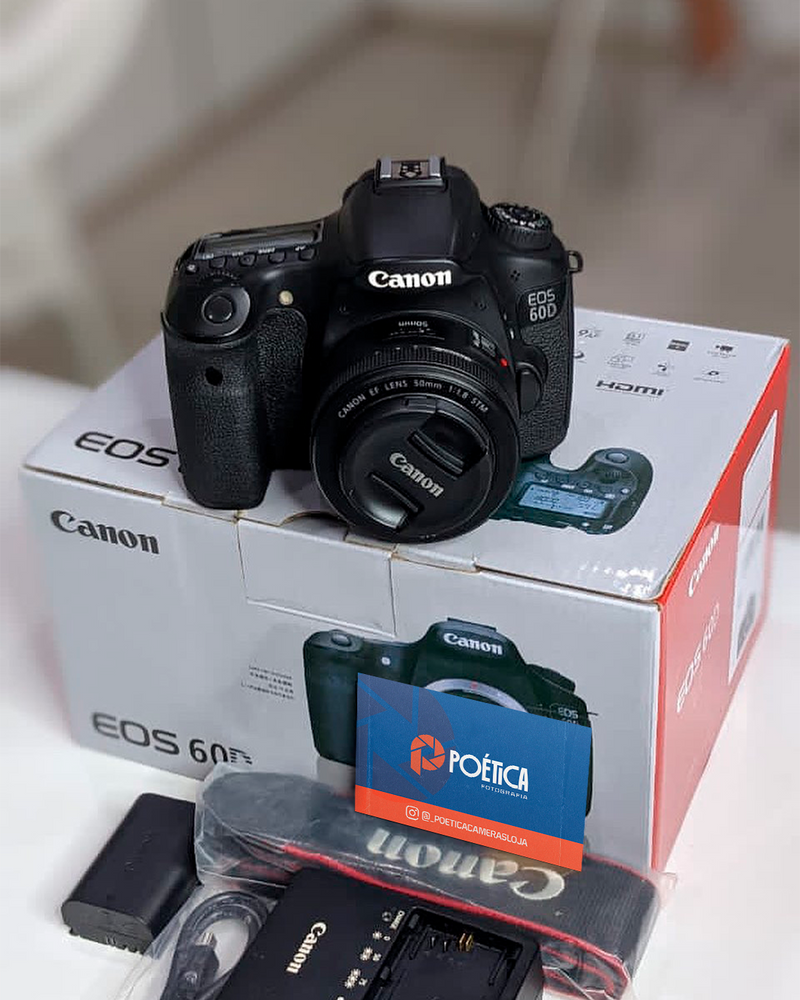 CAMERA CANON 60D + 50mm SEMINOVAS