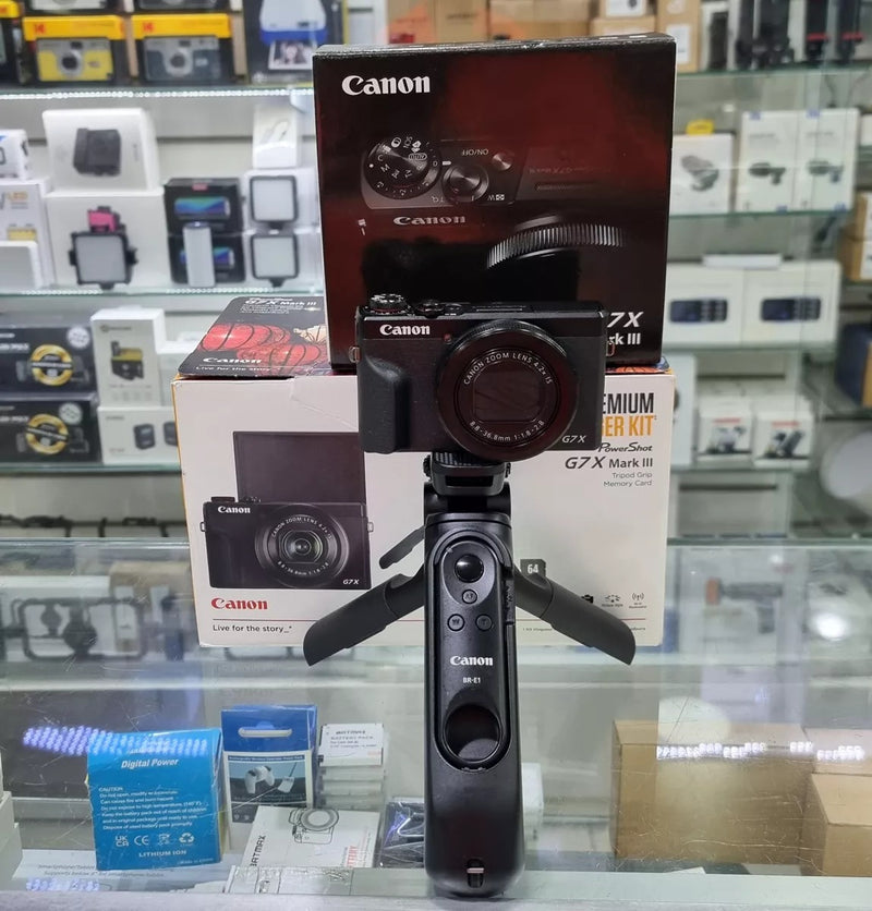 KIT VLOG CANON G7X MARK III + TRIPE DE MÃO CANON SEMINOVOS